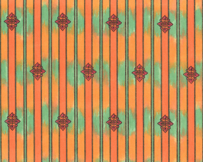 Beschichteter Baumwoll-Dekostoff STRIATO, Streifen, orange