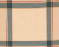 Jacquard-Dekostoff mit Streifen-Karomuster, beige-dunkelblau