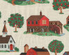 Baumwoll-Dekostoff PATCHWORK mit Landhäusern