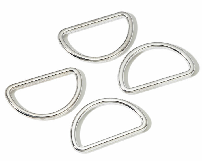D-Ringe HALBRUNDRINGE, silber, Prym 40 mm