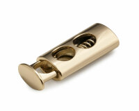 2-Loch-Kordelstopper aus Metall, 2 Stück, gold, Prym