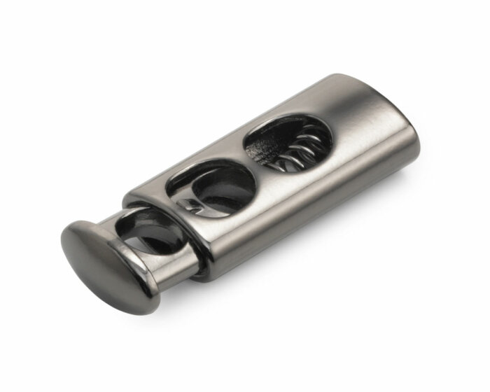 2-Loch-Kordelstopper aus Metall, 2 Stück, gunmetall, Prym