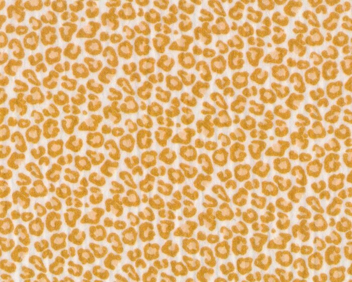 Baumwollstoff Double Gauze GARDEN LEO, Leo-Tupfen, goldbraun, Hilco