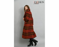 Bouclé-Strickstoff mit Alpaka BRODER, Glencheck-Karomuster, rot, Hilco