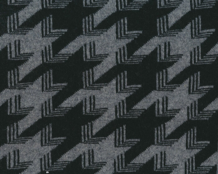 Jacquard-Strickstoff aus Wolle VITUS, Hahnentritt, schwarz, Hilco