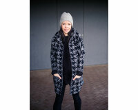 Jacquard-Strickstoff aus Wolle VITUS, Hahnentritt, schwarz, Hilco