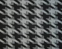Jacquard-Strickstoff aus Wolle VITUS, Hahnentritt, schwarz, Hilco