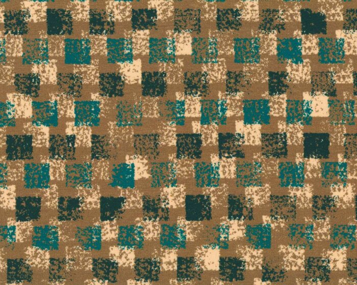 Baumwolljersey INGA, Stempelkaro, hellbraun, Hilco