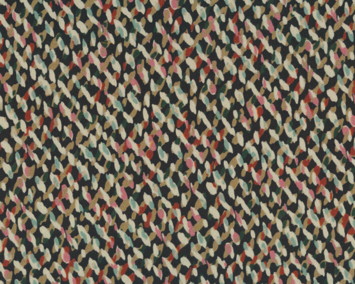 Baumwoll-Stretchstoff LUKE, Tupfenraster, beige-schwarz, Hilco