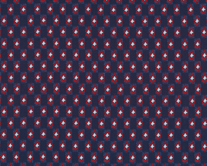 Viskosetwillstoff TUVA, Mini-Rauten, dunkelblau-rot, Hilco