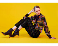 Viskosekreppstoff ROSA, Farbstreifen, orange, Hilco