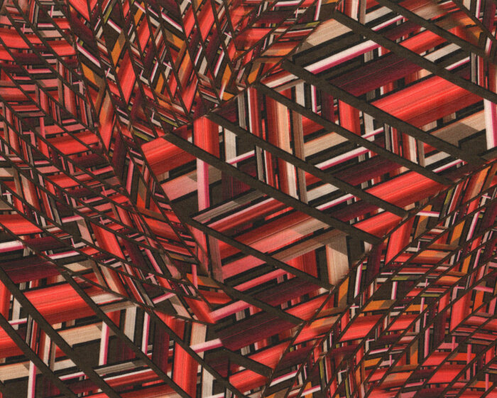 Viskose-Strickjersey PAUL, Zacken-Streifenmuster, aprikot, Hilco