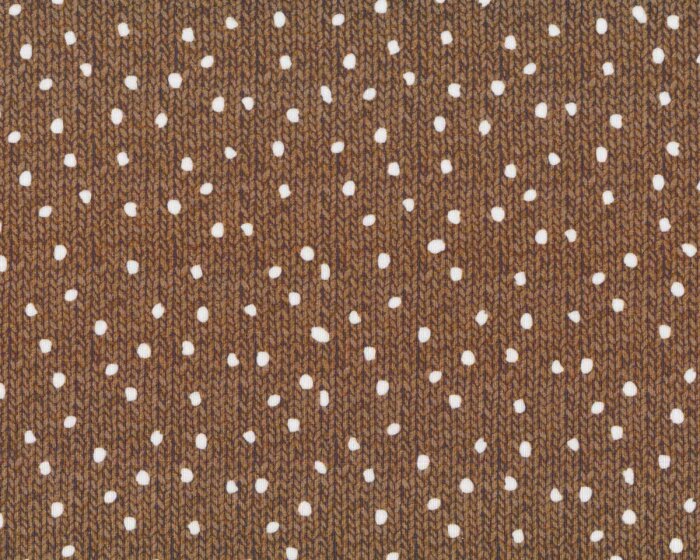 Sweatstoff WOOD KNIT, Strick-Punkte, braun, Hilco