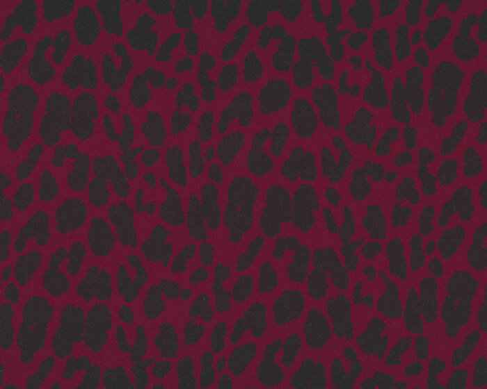Viskosestoff PAULINE, Leopardenmuster, weinrot