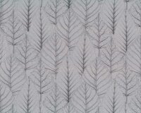 Sweatstoff WILD LEAVES, Blätter, grau, Hilco