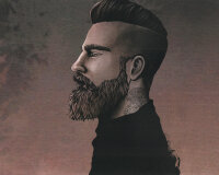 90-cm-Panel Baumwolljersey MYSTIC WOODS, Mann mit Tattoo, altrosa, Thorsten Berger