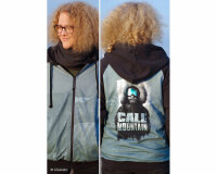 80-cm-Panel Sweatstoff MOUNTAIN ADVENTURE by Thorsten Berger, türkis-grau