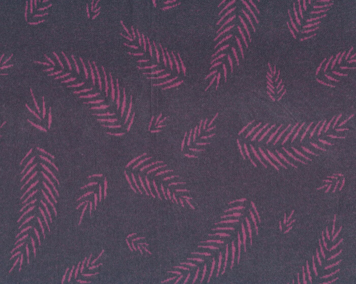 Jacquardjersey TWIGS, Blätter, dunkelgrau-pink, Lycklig Design