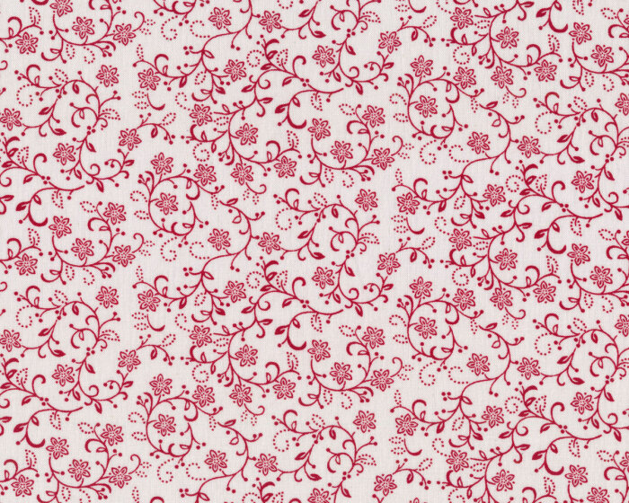 Patchworkstoff SCARLET STITCHES, Ranken, weiß, Henry Glass