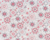 Patchworkstoff SCARLET STITCHES, Blütenkreise, weiß-rot, Henry Glass