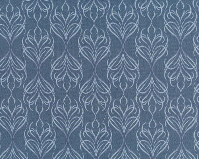 Baumwollstoff GOOD VIBES, Blattornament, graublau, ring a roses