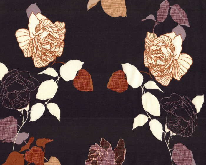 Viskosejersey JANIN, Rosen, aubergine, Hilco