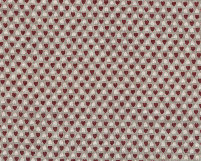 Patchworkstoff PEACE AND JOY, Herz-Muster, grau