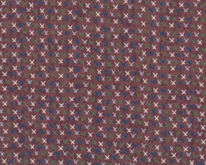 Patchworkstoff PEACE AND JOY, Kreuze, stumpfes weinrot