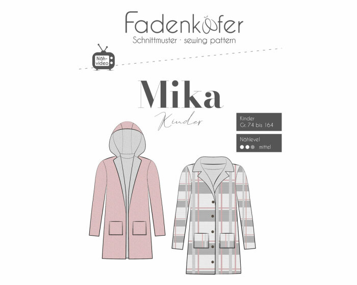 Kinder-Schnittmuster Mantel MIKA, fadenkäfer