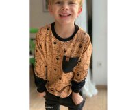Sweatstoff SWEET BEARS, Fischgrat-Teddys, rotbraun