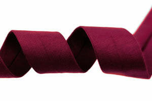 Jersey-Schrägband aus Baumwolle, einfarbig, 20 mm weinrot