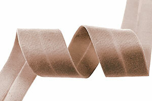 Jersey-Schrägband aus Baumwolle, einfarbig, 20 mm beigebraun