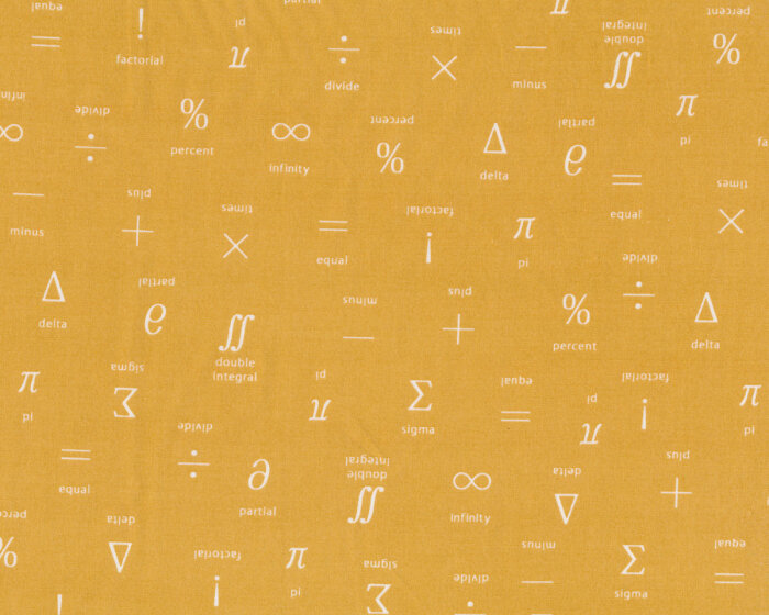 Patchworkstoff MUSINGS, Mathematik, senfgelb, Robert Kaufman