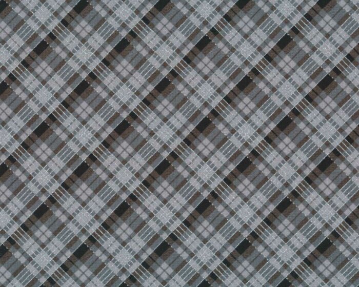 Metallic-Patchworkstoff WINTERS GRANDEUR, Karo, grau-silber, Robert Kaufman