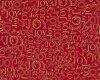 Metallic-Patchworkstoff WINTERS GRANDEUR, Schrift, rot-gold, Robert Kaufman