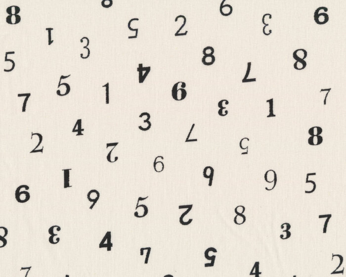 Patchworkstoff SIMPLE LIFE, Zahlen, natur hell, Robert Kaufman