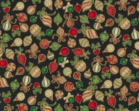 Metallic-Patchworkstoff HOLIDAY CHARMS, Kugeln,...