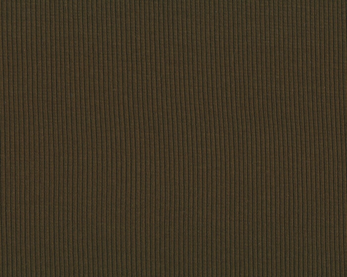 Rippenjerseystoff aus Baumwolle UNI RIB, olivbraun