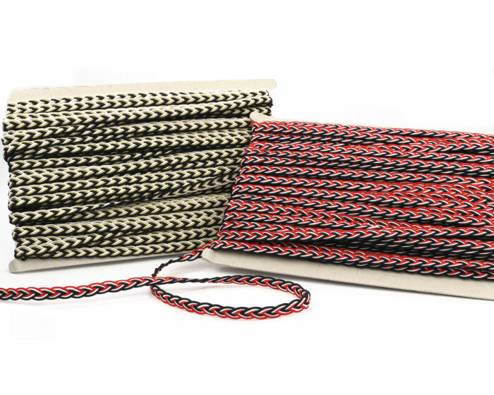 Dreifarbige Posamenten-Borte, geflochten