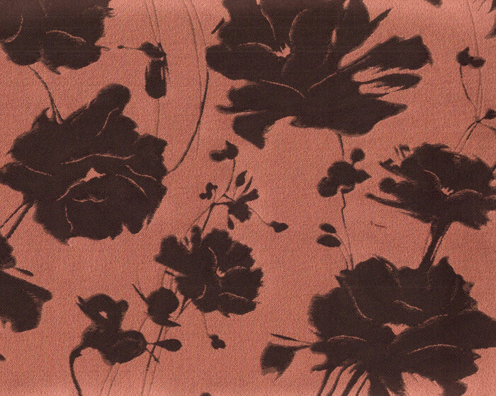 Jacquardstoff LARA, Blumen, rosebraun, burda style
