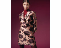 Jacquardstoff LARA, Blumen, rosebraun, burda style