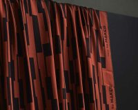 Viskosetwill ECOVERO™, Streifen-Vierecke, terracotta, Mind the Maker