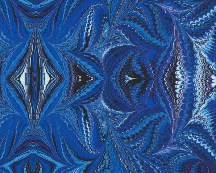 Patchworkstoff MARBLE ESSENCE, Kaleidoskop-Pfeile, kobaltblau, In the Beginning