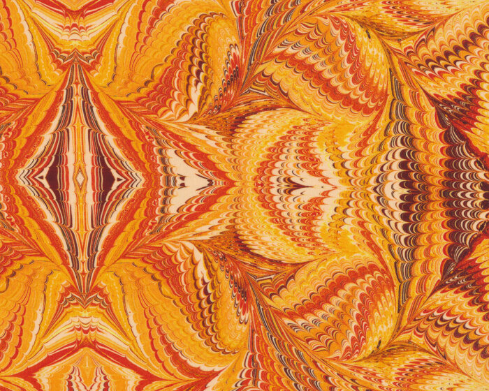 Patchworkstoff MARBLE ESSENCE, Kaleidoskop-Pfeile, orange, In the Beginning