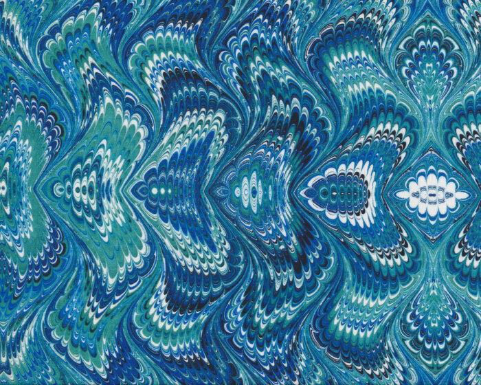 Patchworkstoff MARBLE ESSENCE, Kaleidoskop-Blüten, mintgrün, In the Beginning