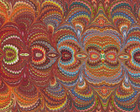 Patchworkstoff MARBLE ESSENCE, Kaleidoskop-Muster, dunkelrot, In the Beginning