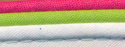 Dreifarbiges Paspelband TRICOLORE aus Baumwolle pink-grün