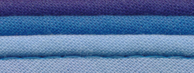 Dreifarbiges Paspelband TRICOLORE aus Baumwolle blau