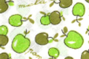 Baumwoll-Schrägband mit Früchten Apfel 18 mm