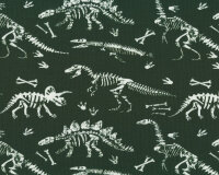 Baumwollsweatstoff JOKO DINO, Dinosaurier-Skelette,...